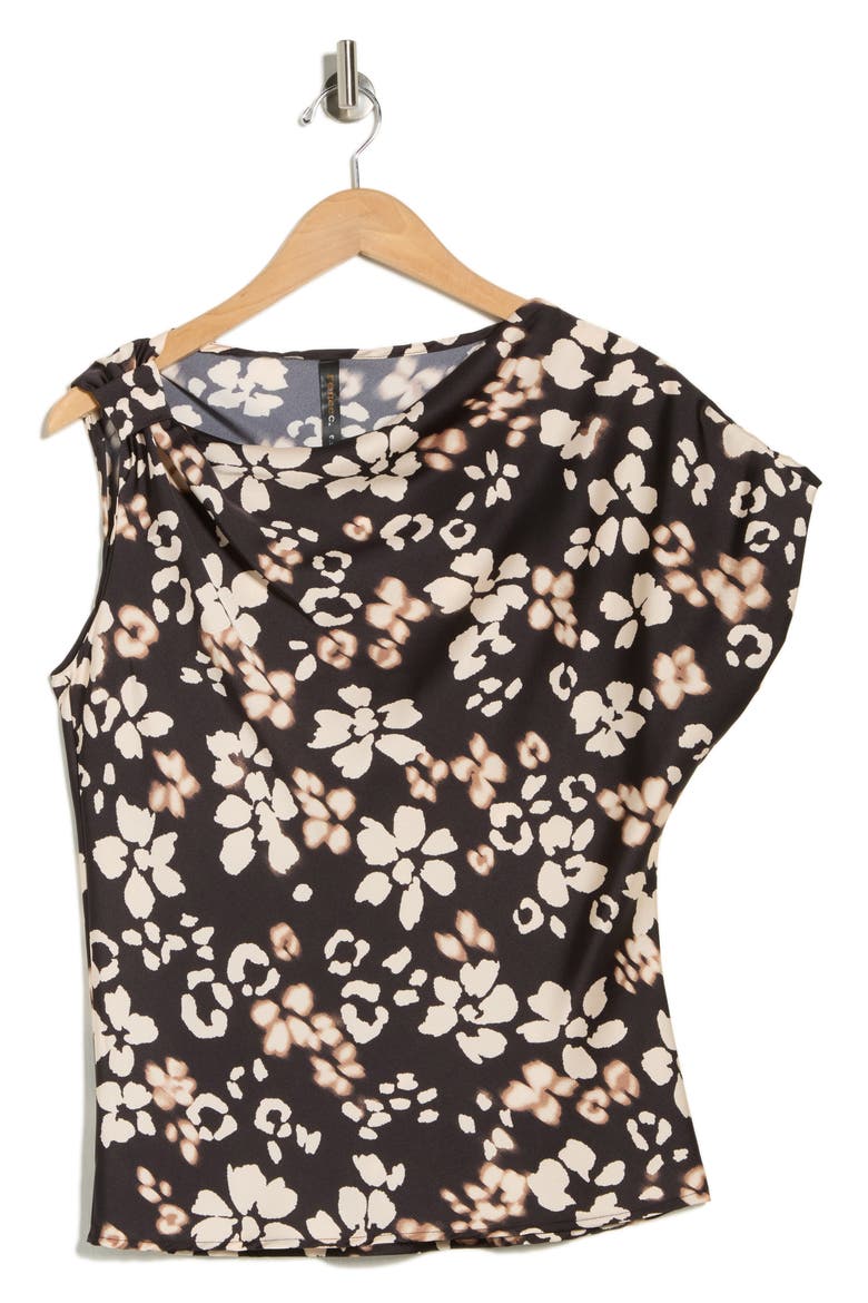 Asymmetric Satin Top, Alternate, color, BLACK