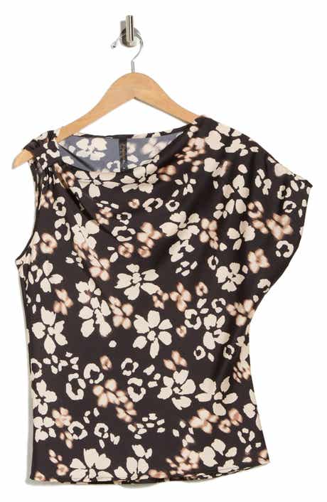 Renee C Asymmetric Satin Top