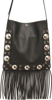 Valentino Garavani Medium Nellcôte Fringe Stud Crossbody Bag