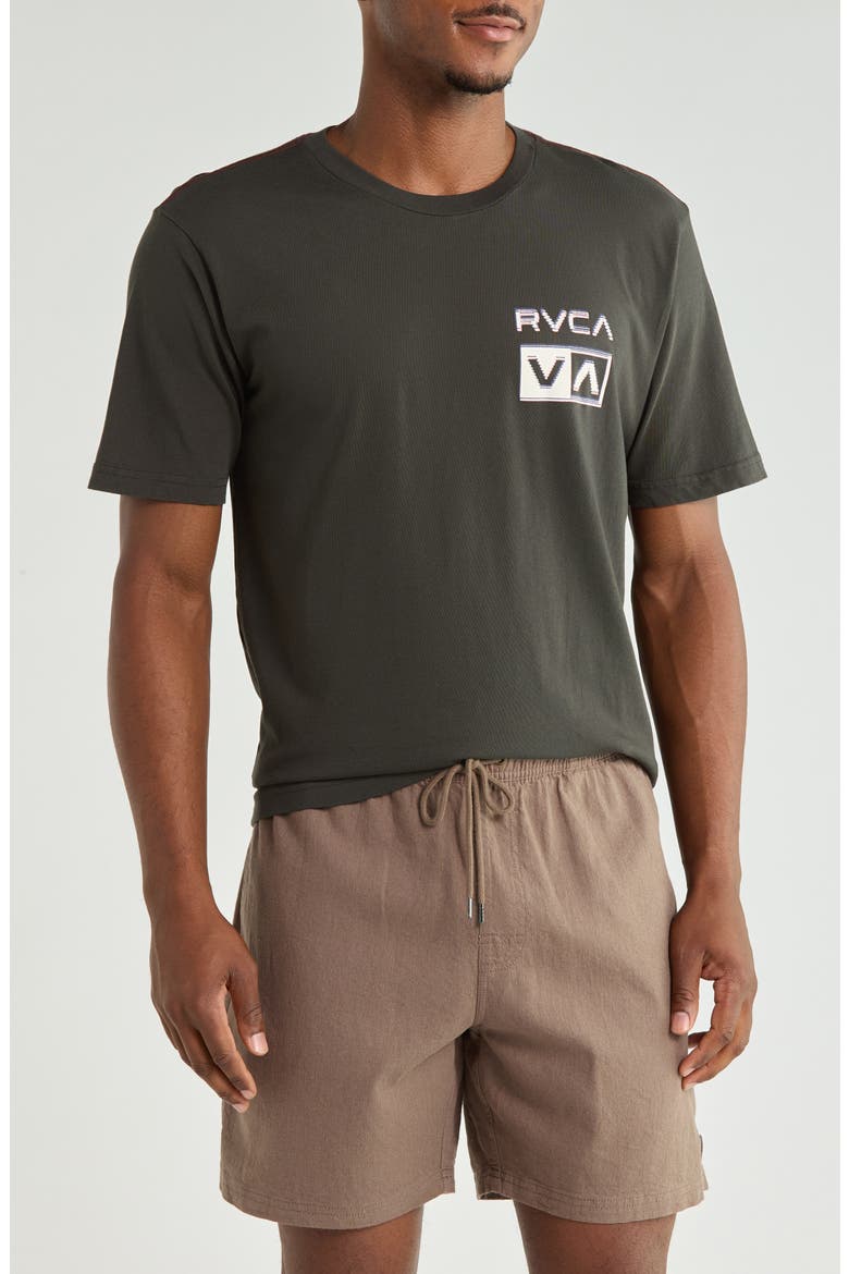 Glitch Cotton Graphic T-Shirt, Main, color, PIRATE BLACK
