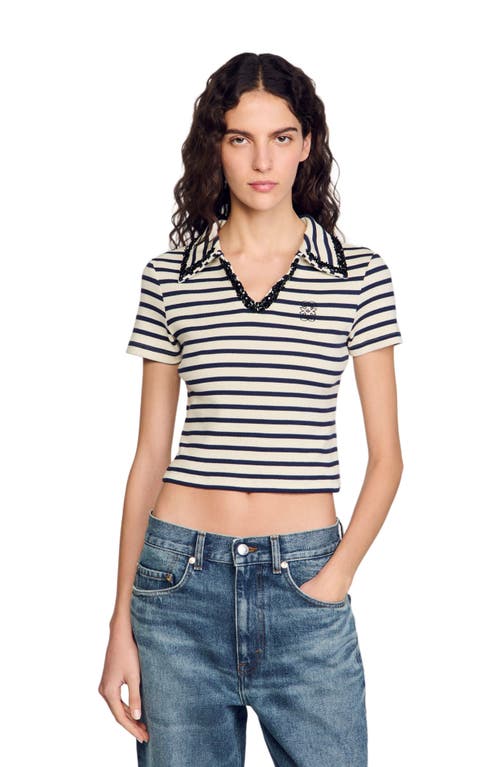 Sandro Striped Polo Shirt In Multi