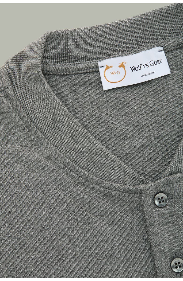 Wolf Vs. Goat (WvG) Henley Short Sleeve Viscose Interlock, Alternate, color, Grey