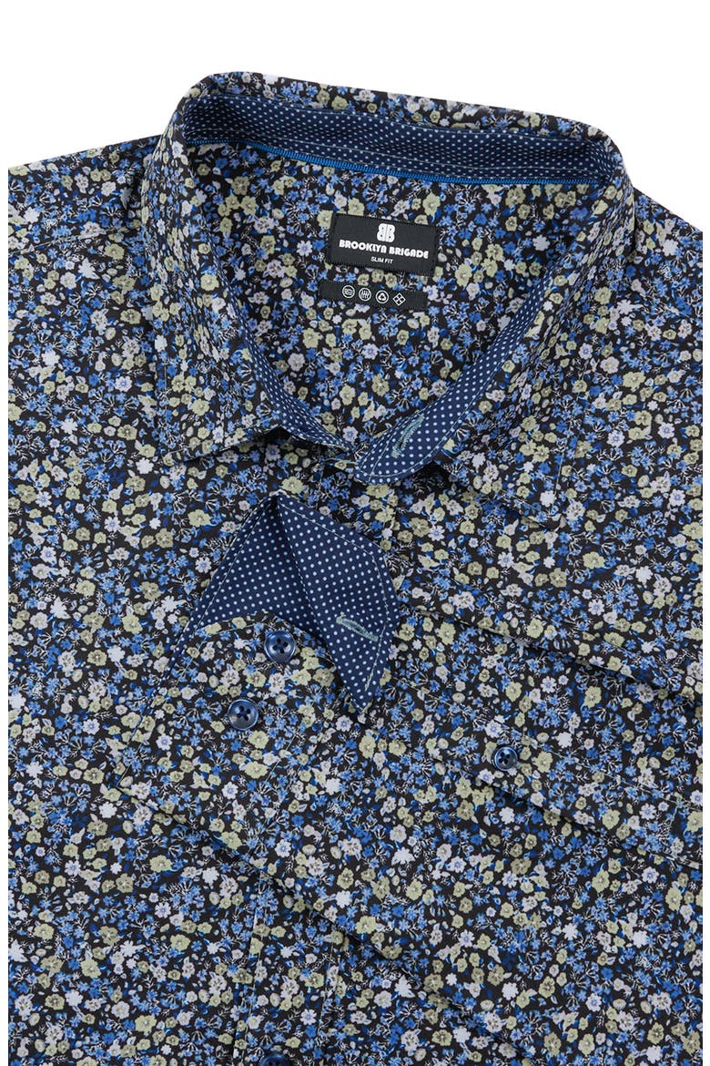 Slim Fit Liberty Floral Recycled 4-Way Stretch Performance Long Sleeve Shirt, Alternate, color, GREEN