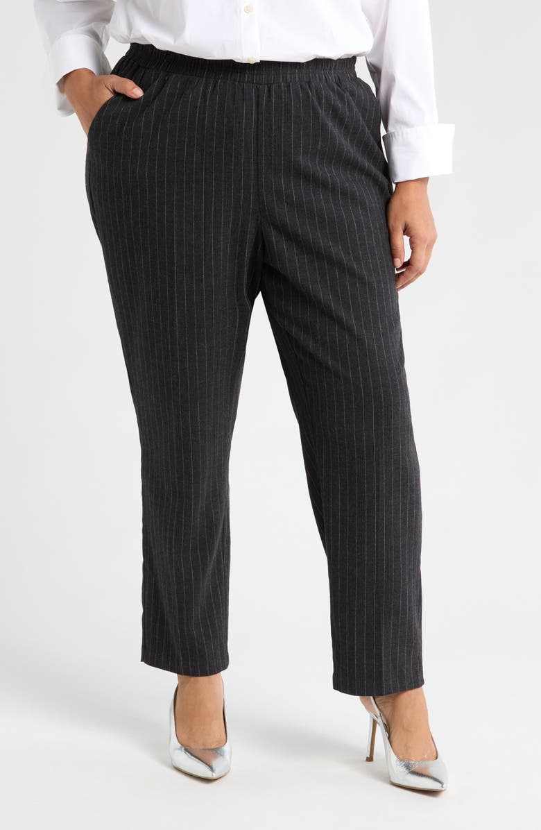 Universal Standard The Pinstripe High Waist Pants, Main, color, Graphite