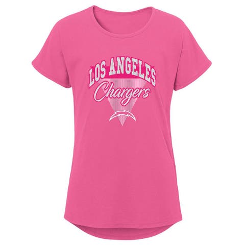 Girls Youth Pink Los Angeles Chargers Playtime Dolman T-Shirt
