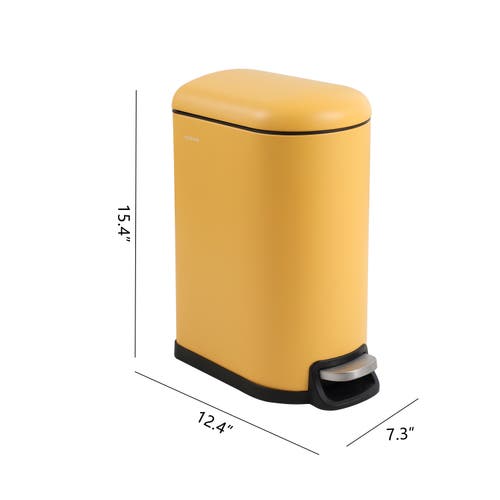Happimess Roland Mini 2.6-gallon Step-open Trash Can In Daffodil Yellow