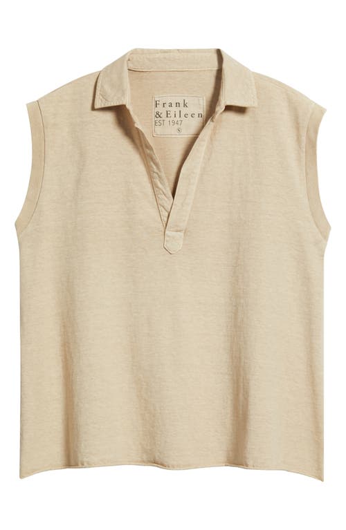 Frank & Eileen Popover Collar Top In Gray