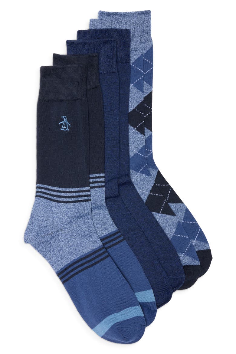 Marled Argyle Socks, Main, color, SLATE BLUE
