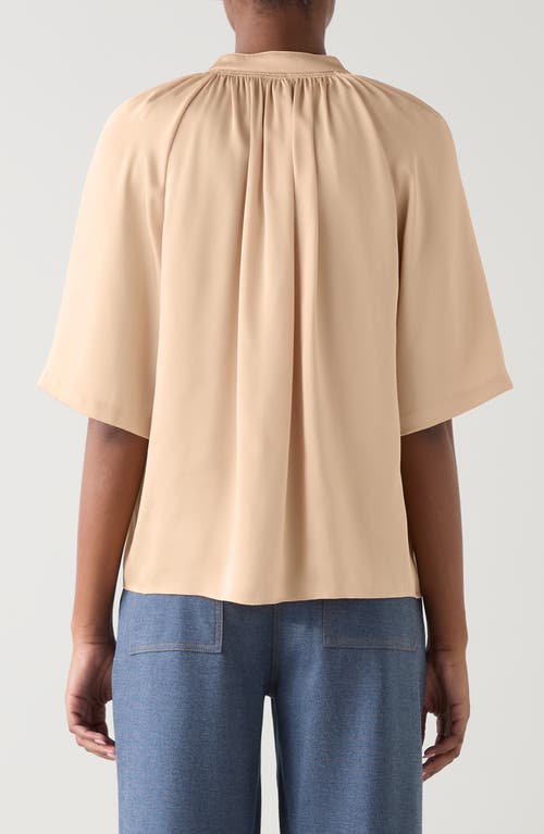 Lk Bennett Amber Short Sleeve Button-up Shirt In Neutral