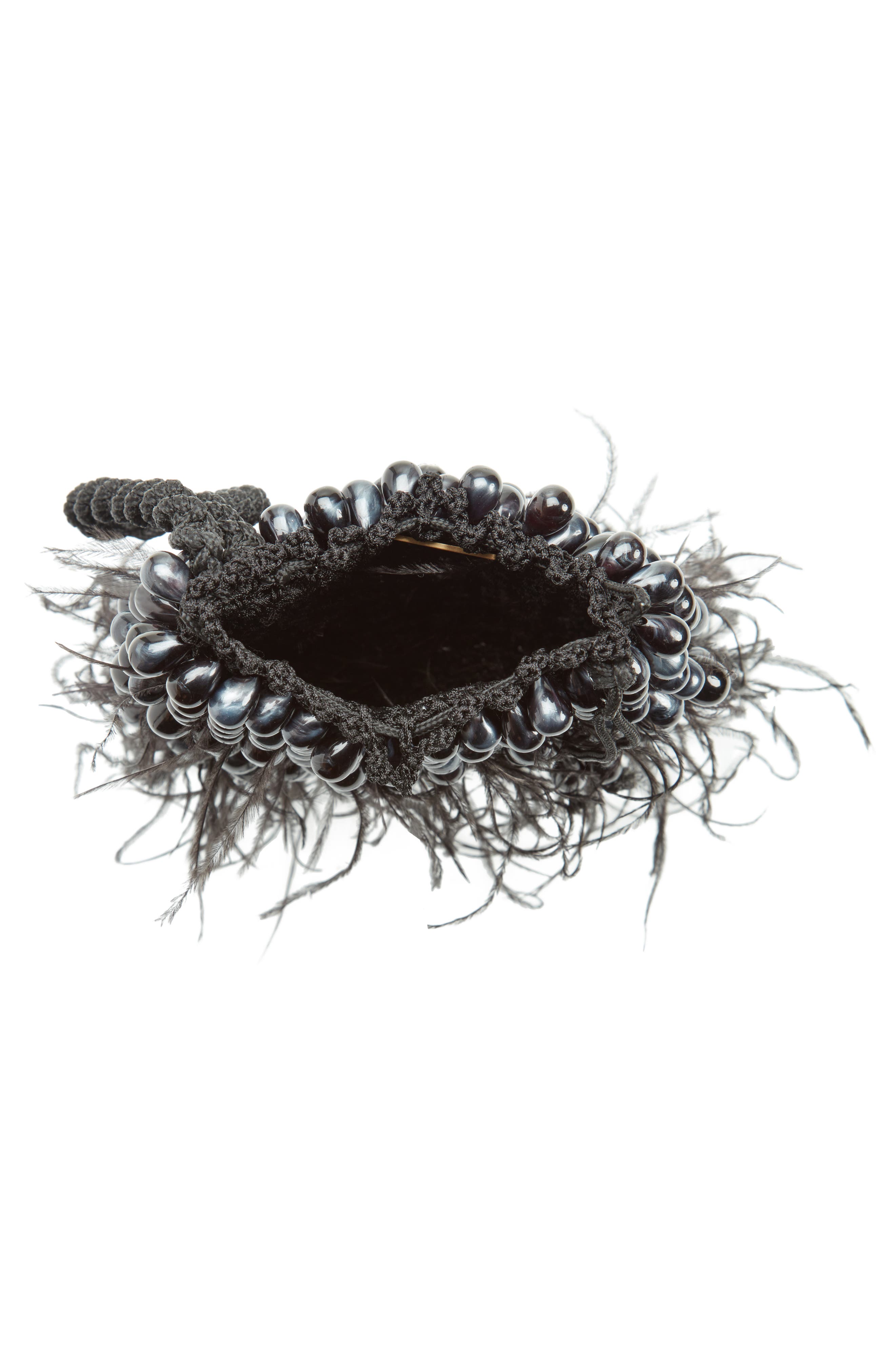 Cult Gaia Dory Bead & Ostrich Feather Wristlet, Alternate, color, 