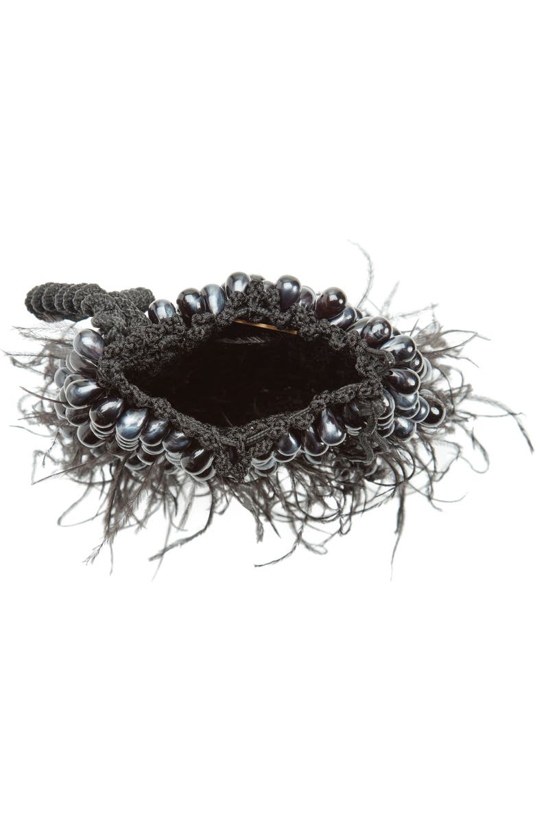 Cult Gaia Dory Bead & Ostrich Feather Wristlet, Alternate, color,