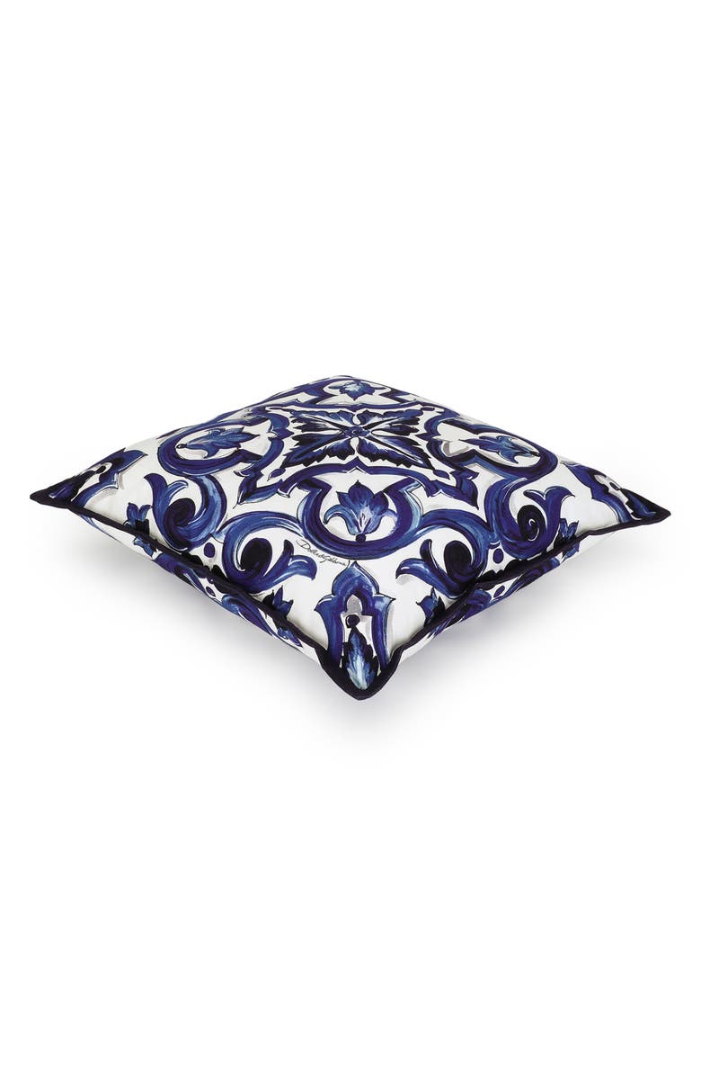 Dolce&Gabbana Blue Mediterraneo Canvas Cushion, Alternate, color, 