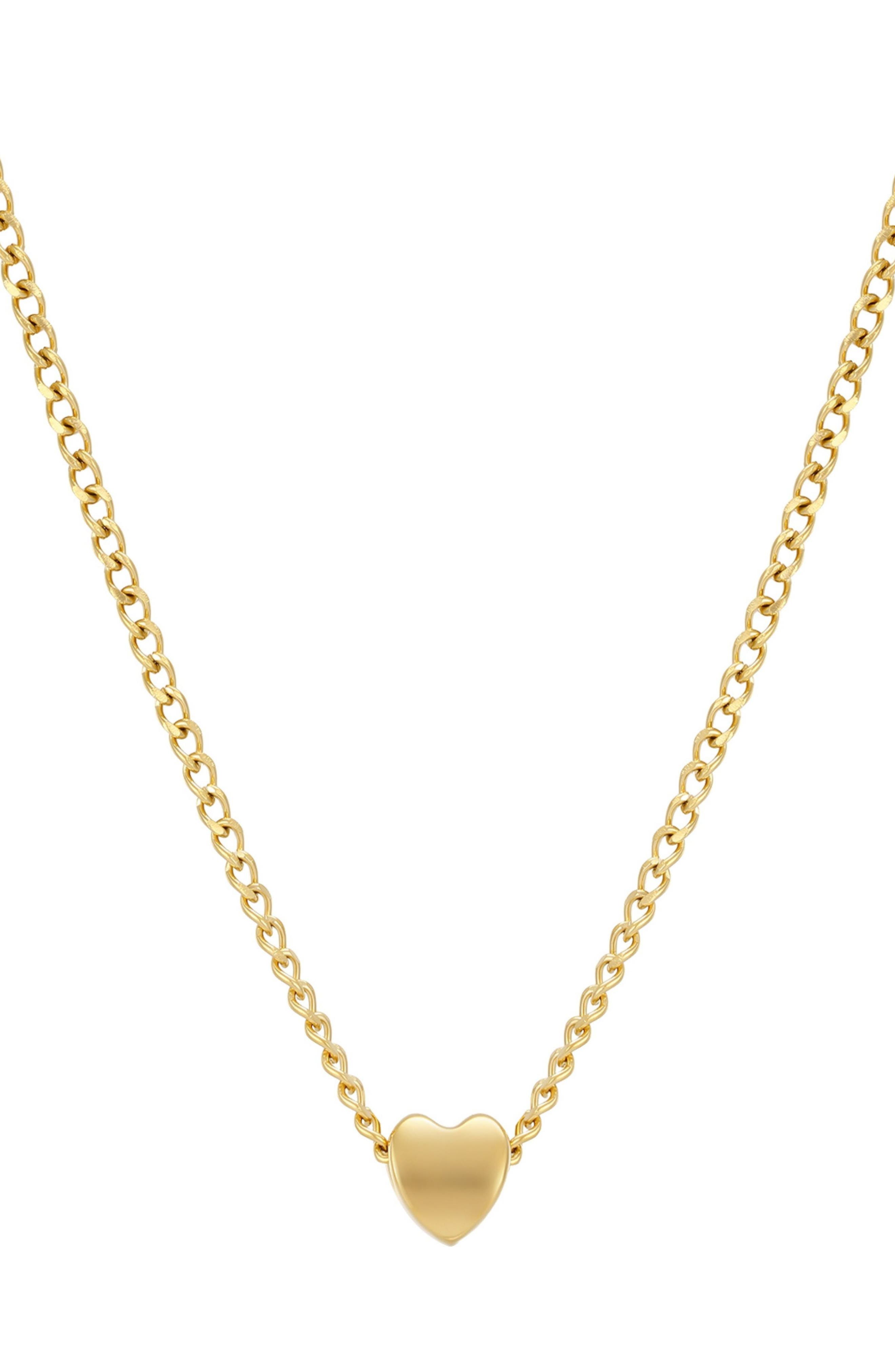 Adornia 18K Gold Plated Sterling Silver Heart Pendant Necklace