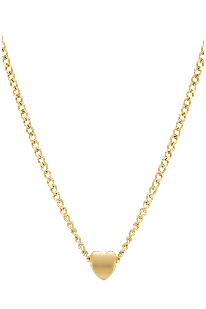 18K Gold Plated Sterling Silver Heart Pendant Necklace, Main, color, GOLD