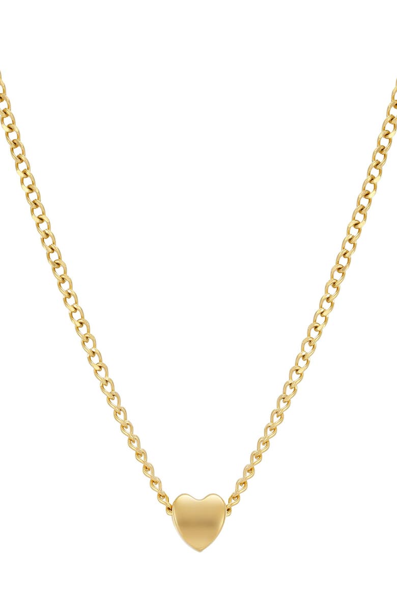 Adornia 18K Gold Plated Sterling Silver Heart Pendant Necklace, Main, color, Gold