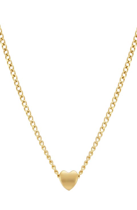 18K Gold Plated Sterling Silver Heart Pendant Necklace