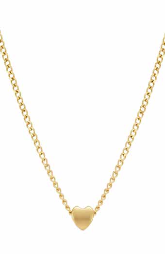 18K Gold Plated Sterling Silver Heart Pendant Necklace