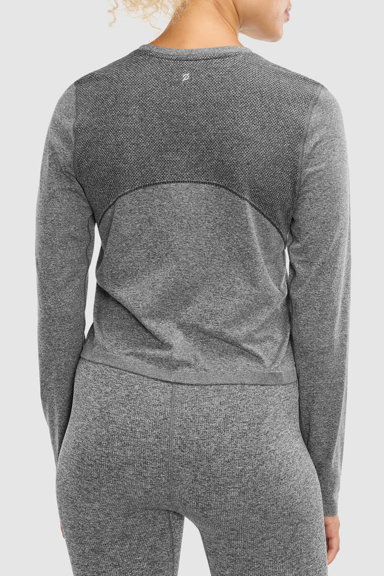 Seamless Melange Long Sleeve, Alternate, color, Black