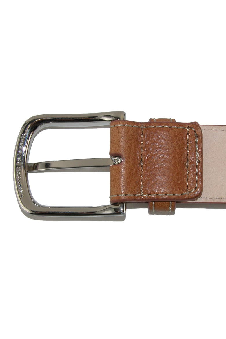 Men's Brescia Boxcalf Casual Belt with Contrast Stitch, Alternate, color, Tan