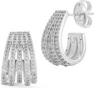 GLAZE JEWELRY Cubic Zirconia Caged Hoop Earrings