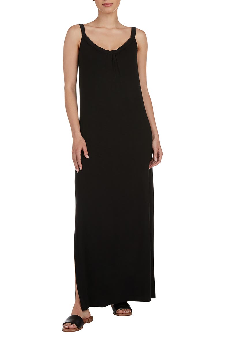 Twisted Neck Maxi Dress, Main, color, BLACK