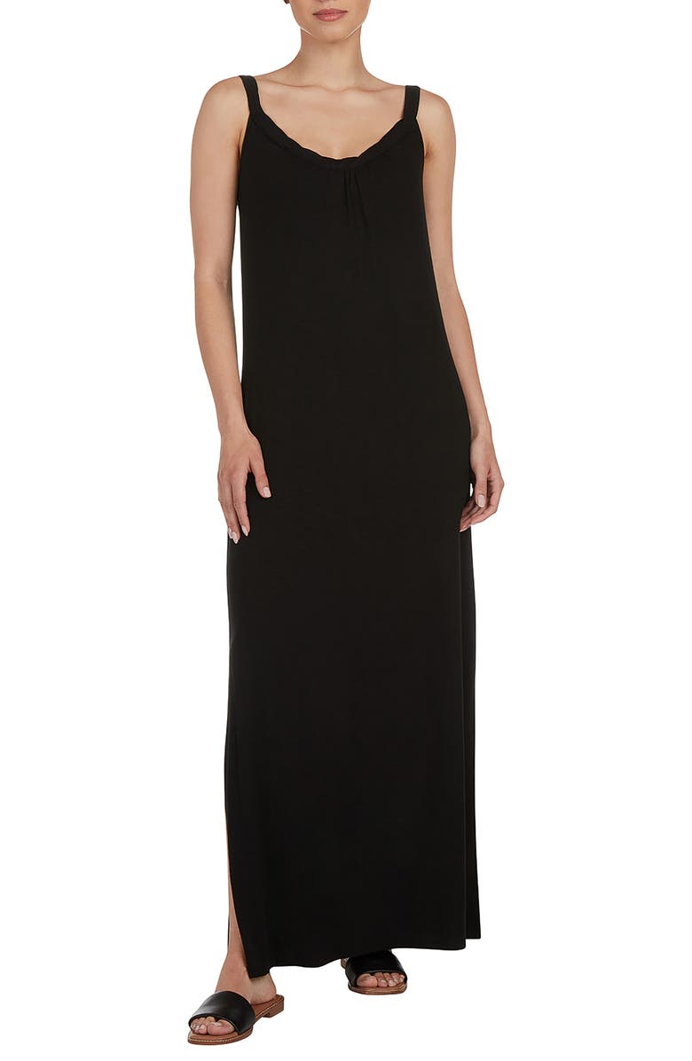 matty m. Twisted Neck Maxi Dress, Main, color, Black