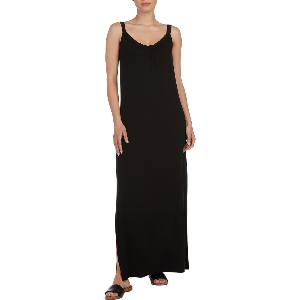 Matty M . Twisted Neck Maxi Dress In Black