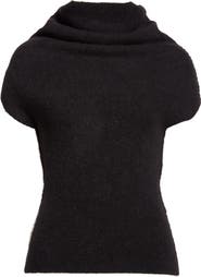 Rick Owens Crater Alpaca & Wool Blend Funnel Neck Sweater