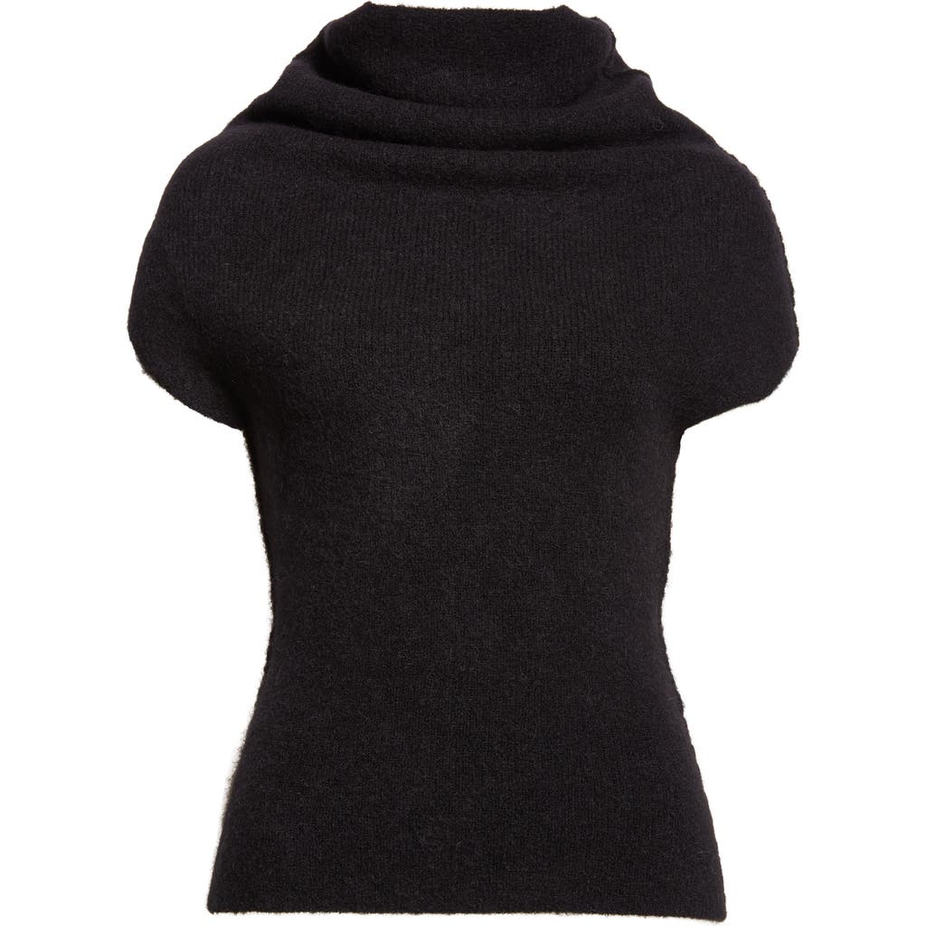 Rick Owens Crater Alpaca & Wool Blend Funnel Neck Sweater In Black