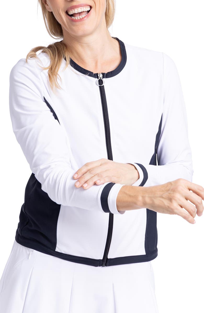 KINONA Tipped & Trim Zip Cardigan, Main, color,