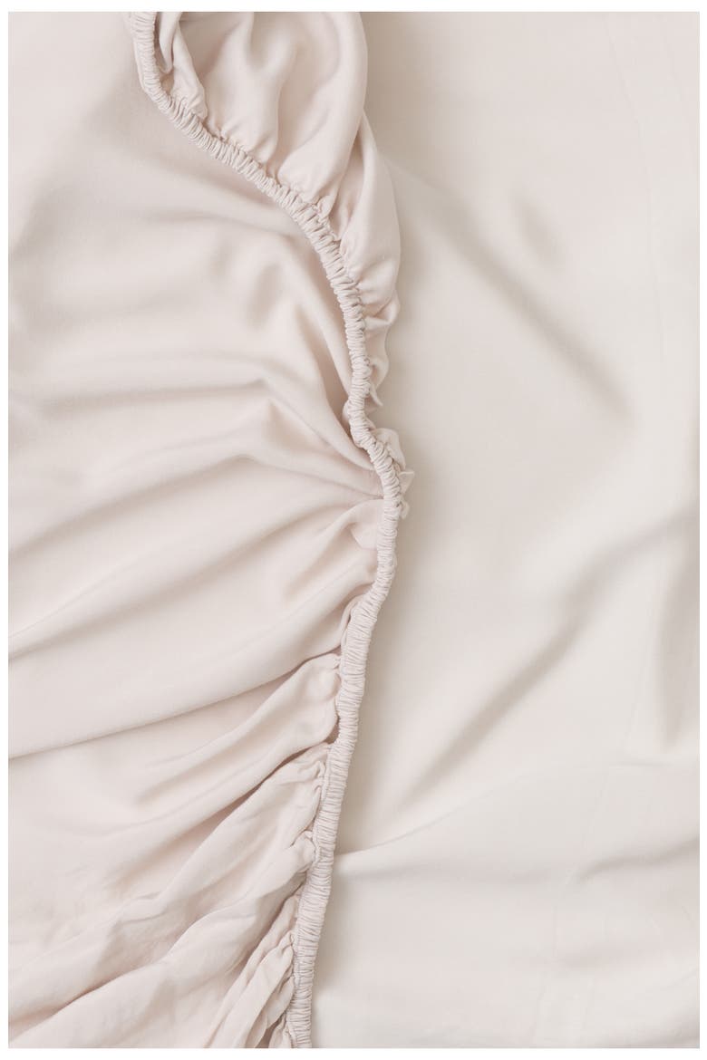 Washed Fitted Sheet, Alternate, color, DUNE