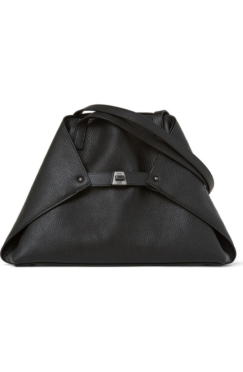 Akris Small AI Leather Tote, Main, color, Black