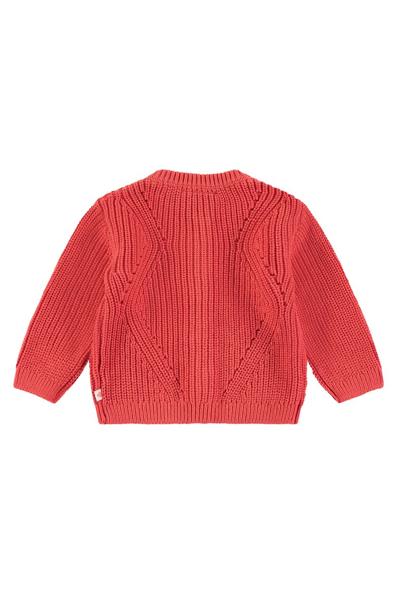 Abstract Knit Pattern Cardigan, Alternate, color, Red