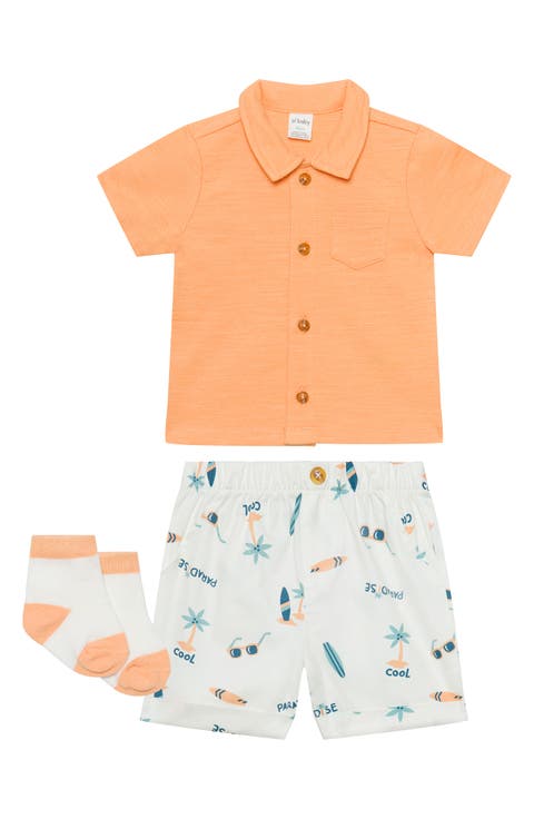 3-Piece Terry Polo & Shorts Set (Baby)