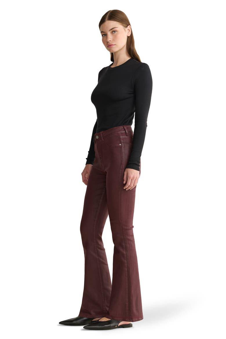 NAO Coated High Waist Bootcut Jeans, Alternate, color, COATED OXBLOOD