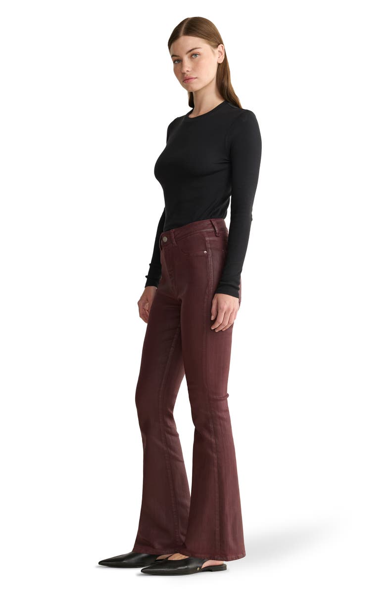 WARP+WEFT NAO Coated High Waist Bootcut Jeans, Alternate, color, Coated Oxblood