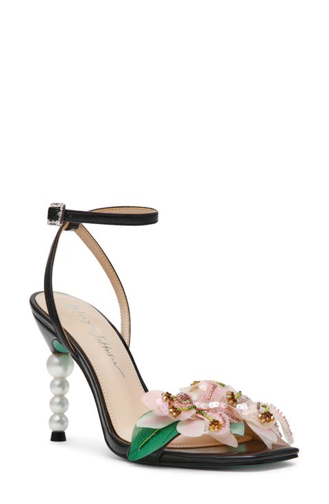 Kasie Beade Flower Ankle Strap Sandal (Women)