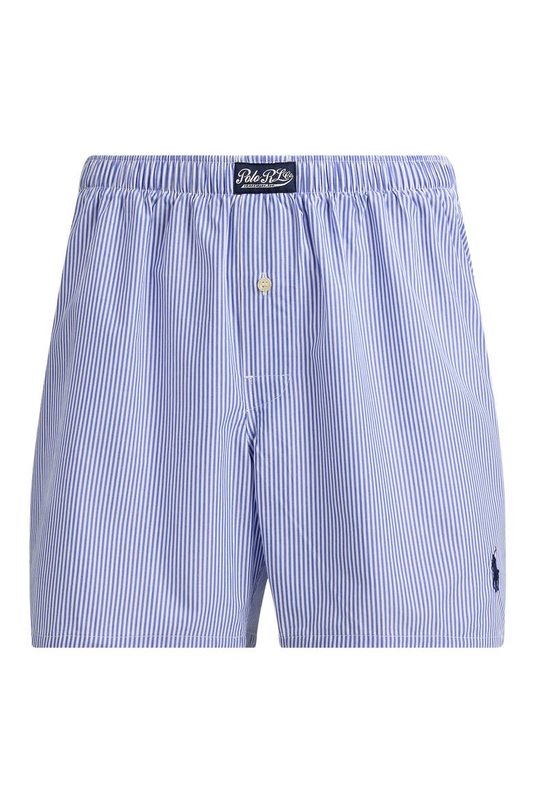 Woven Cotton Boxers, Alternate, color, BLUE STRIPE