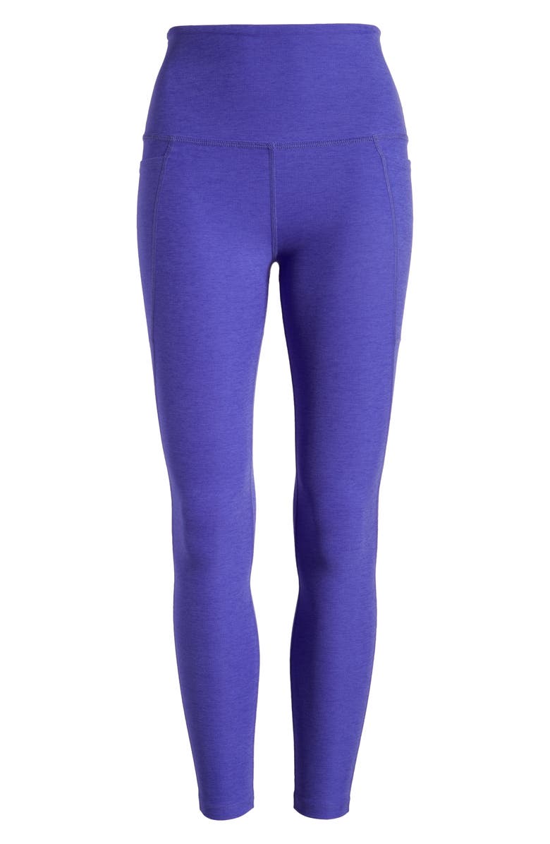 Beyond Yoga Everyday Space Dye High Waist Pocket Leggings, Alternate, color, Ultra Violet Heather