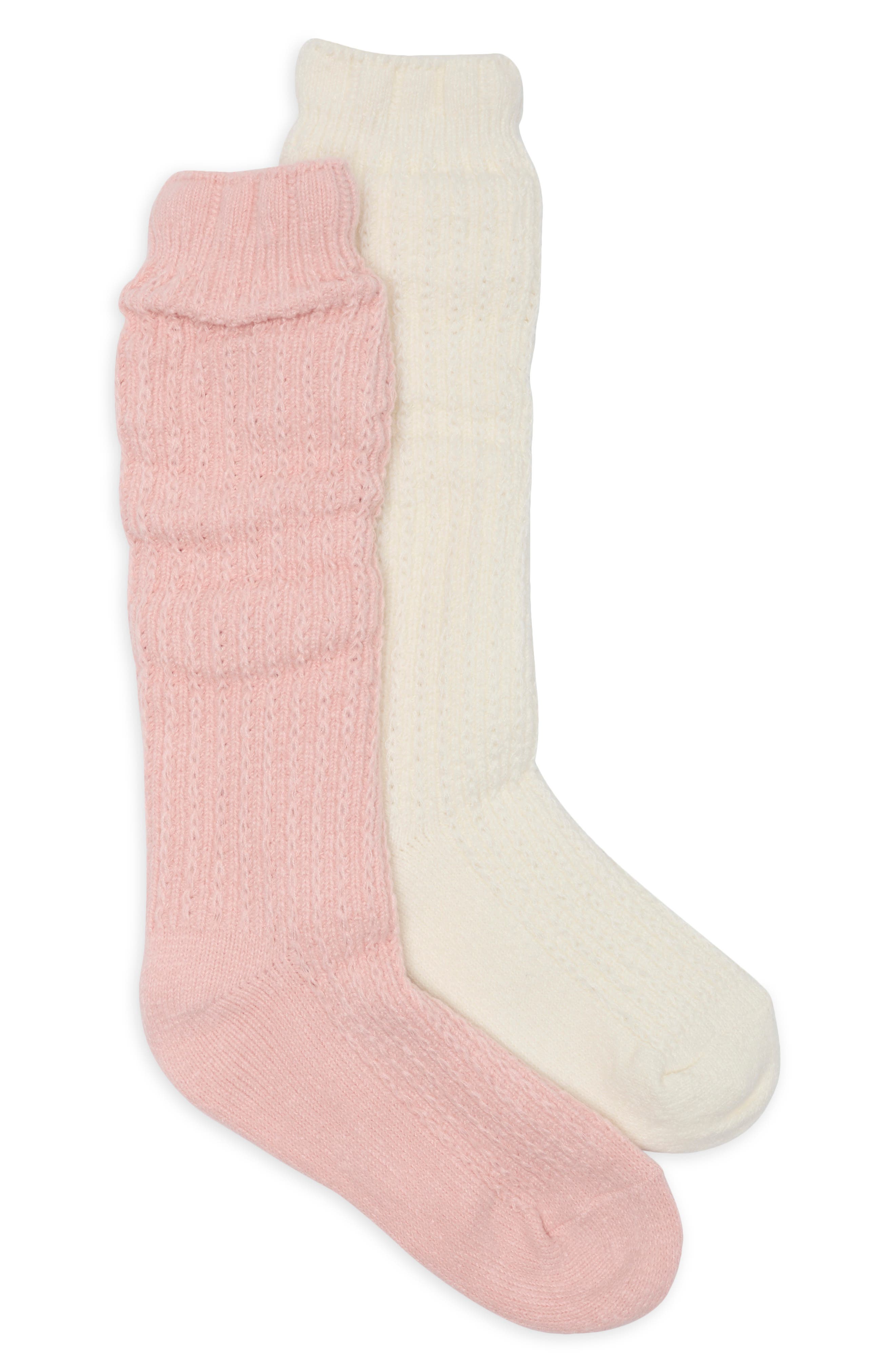 2-Pack Chainstitch Slouch Knee High Socks