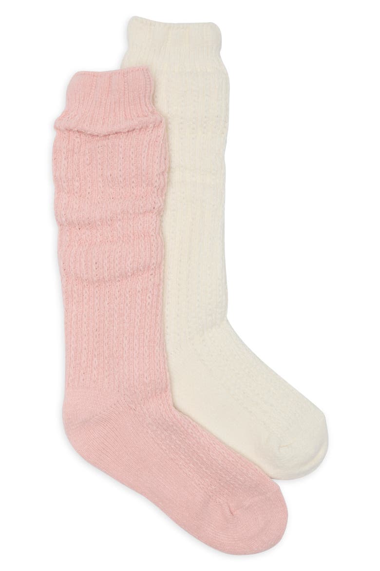 2-Pack Chainstitch Slouch Knee High Socks, Main, color, IVORY MULTI