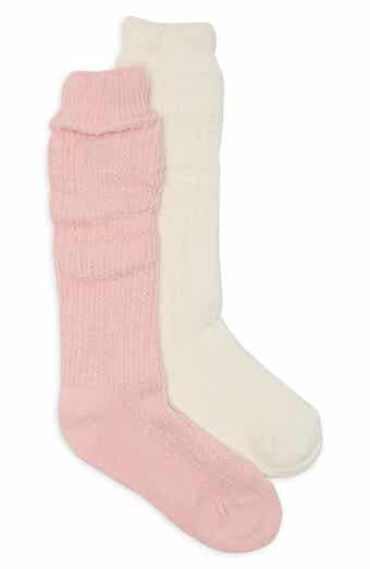 2-Pack Chainstitch Slouch Knee High Socks