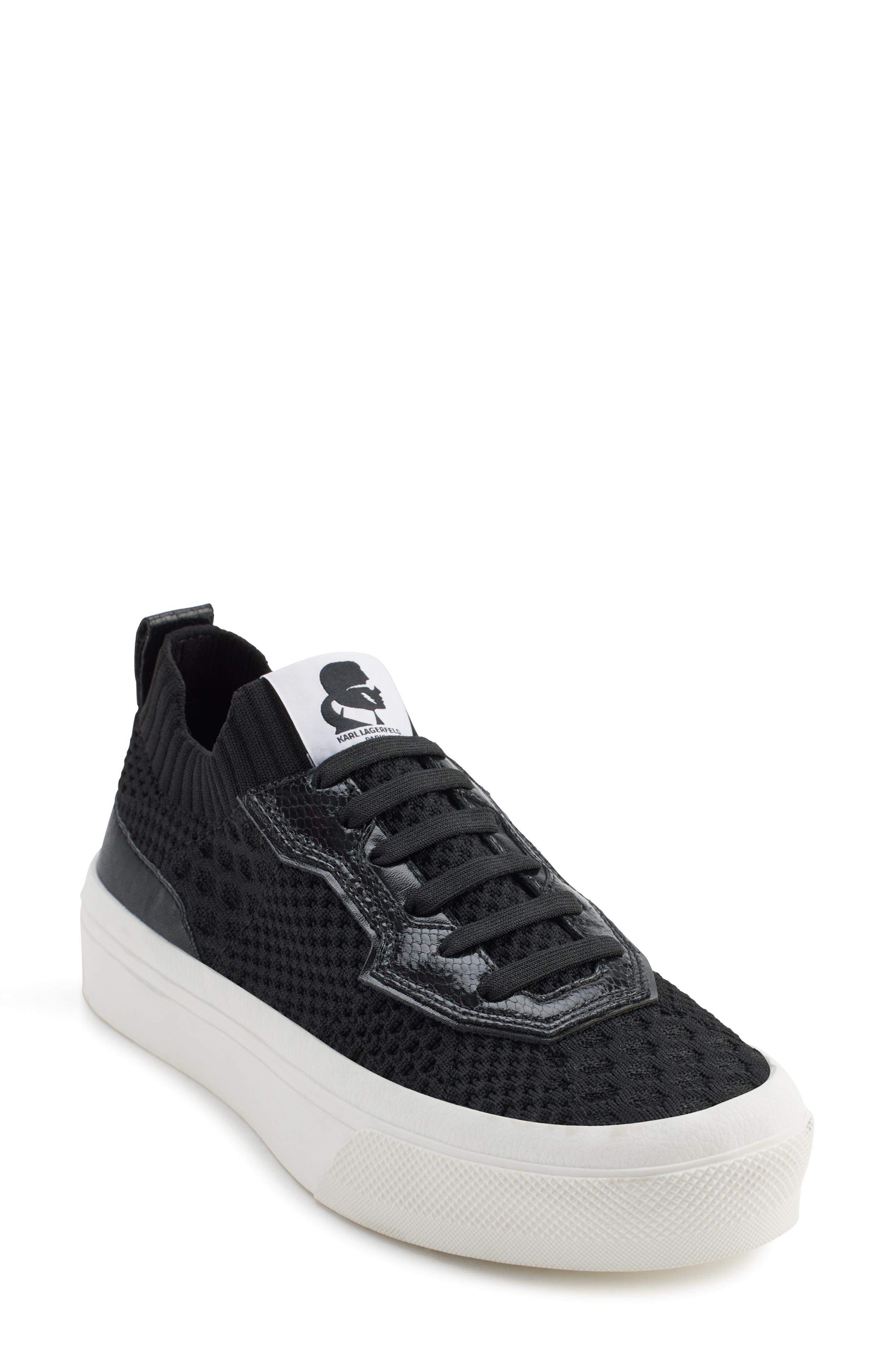 KARL LAGERFELD PARIS Gabby Slip-On Knit Sneaker, Main, color, Black