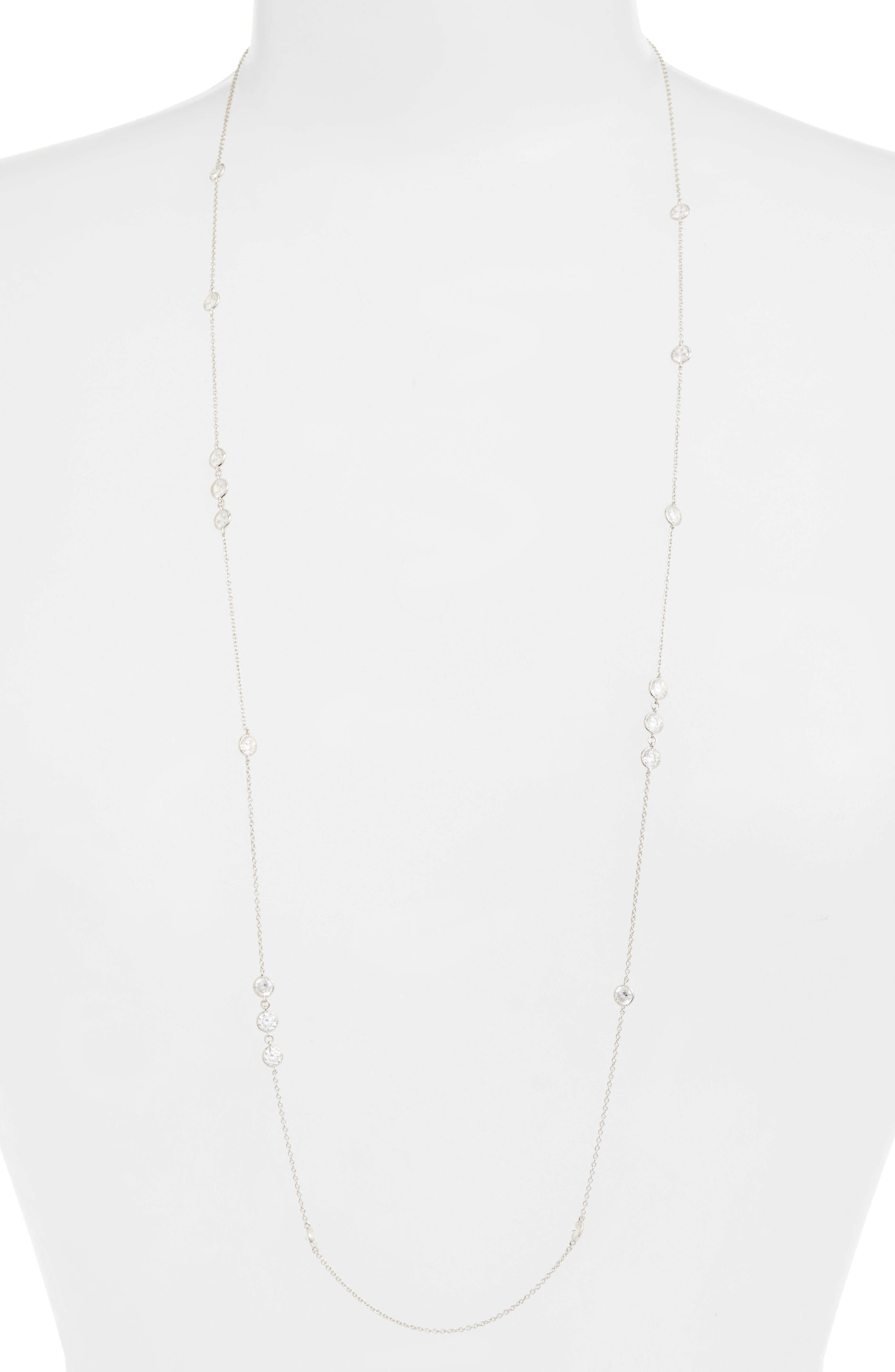 Lafonn Long Simulated Diamond Station Necklace