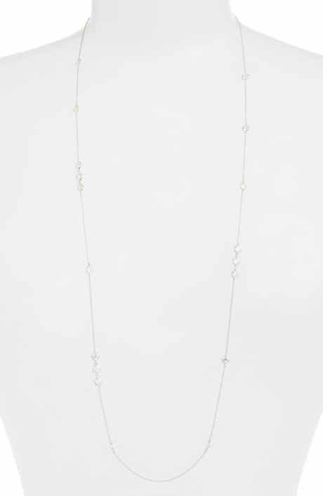 Lafonn Long Simulated Diamond Station Necklace