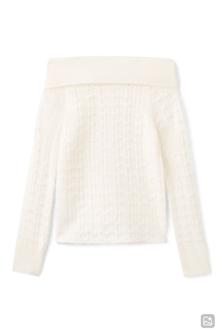 Off the Shoulder Sweater, Alternate, color, WHITE