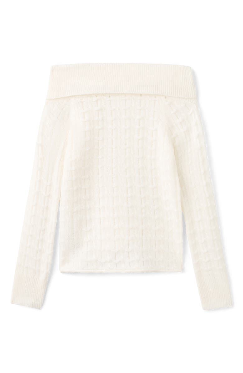 MANGO TEEN Off the Shoulder Sweater, Alternate, color, White