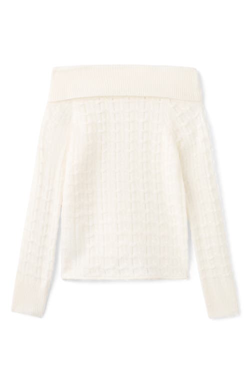 Mango Teen Off The Shoulder Sweater In Gray