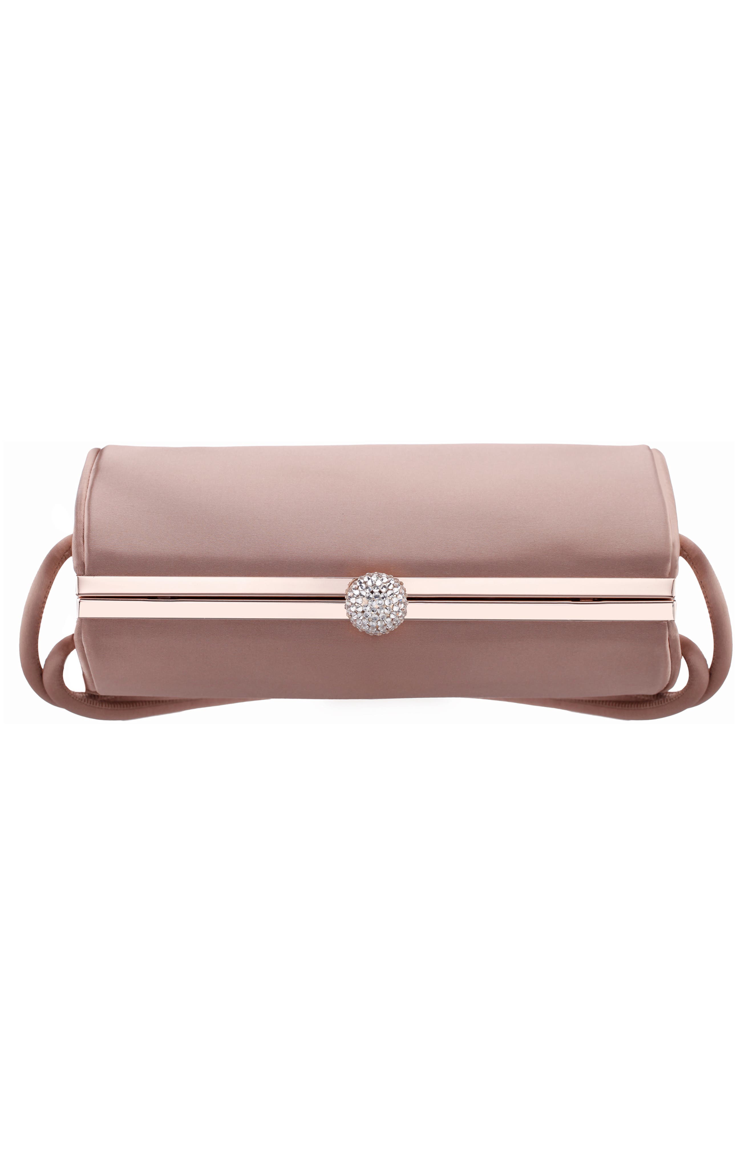 Khalani Satin Clutch, Alternate, color, HONEY
