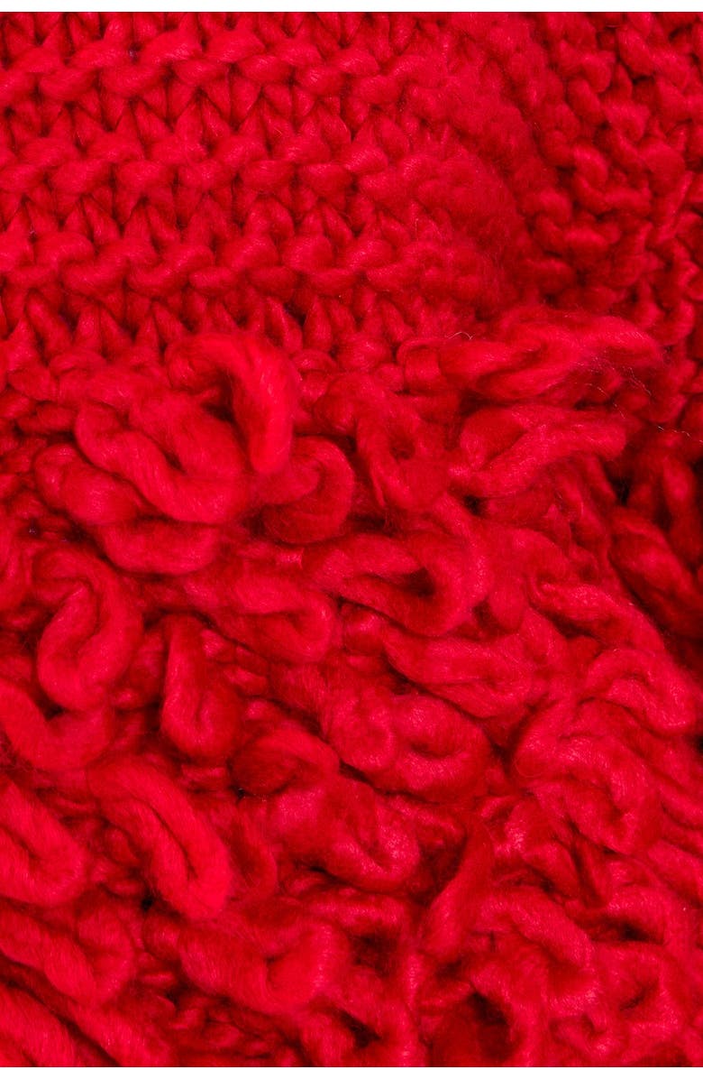 NASTY GAL Loopy Quarter Zip Sweater, Alternate, color, Red